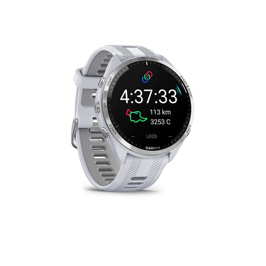 Garmin - Forerunner 965 GPS Smartwatch 47 mm Fiber-reinforced polymer - Titanium/Whitestone