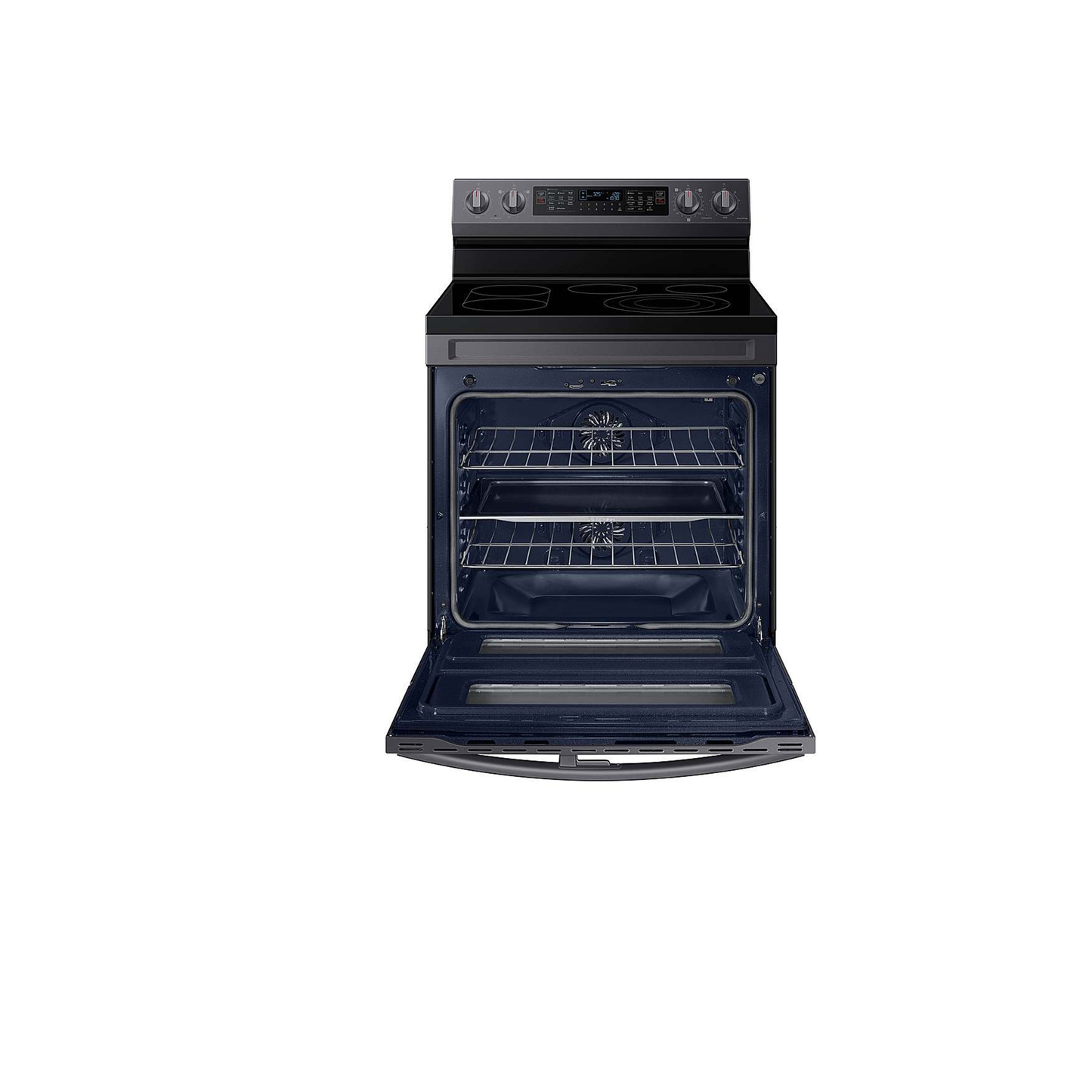 6.3 cu. ft. Smart Freestanding Electric Range with Flex Duo™, No-Preheat Air Fry & Griddle in Black Stainless Steel.