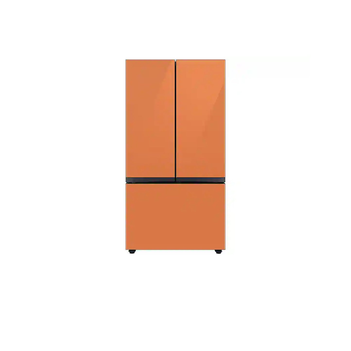 ثلاجة مخصصة بباب فرنسي بثلاثة أبواب (30 قدمًا مكعبًا) مزودة بمركز المشروبات™ من الفولاذ المقاوم للصدأ. 