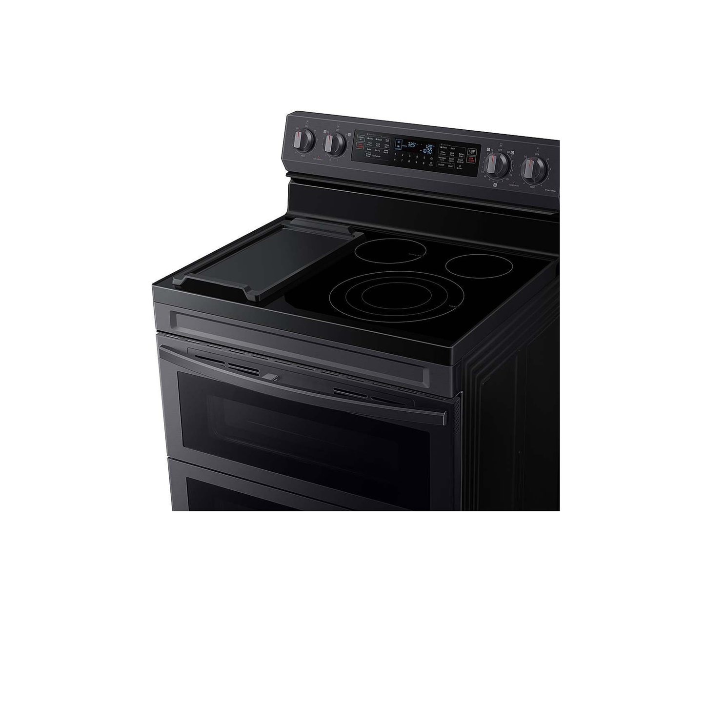 6.3 cu. ft. Smart Freestanding Electric Range with Flex Duo™, No-Preheat Air Fry & Griddle in Black Stainless Steel.