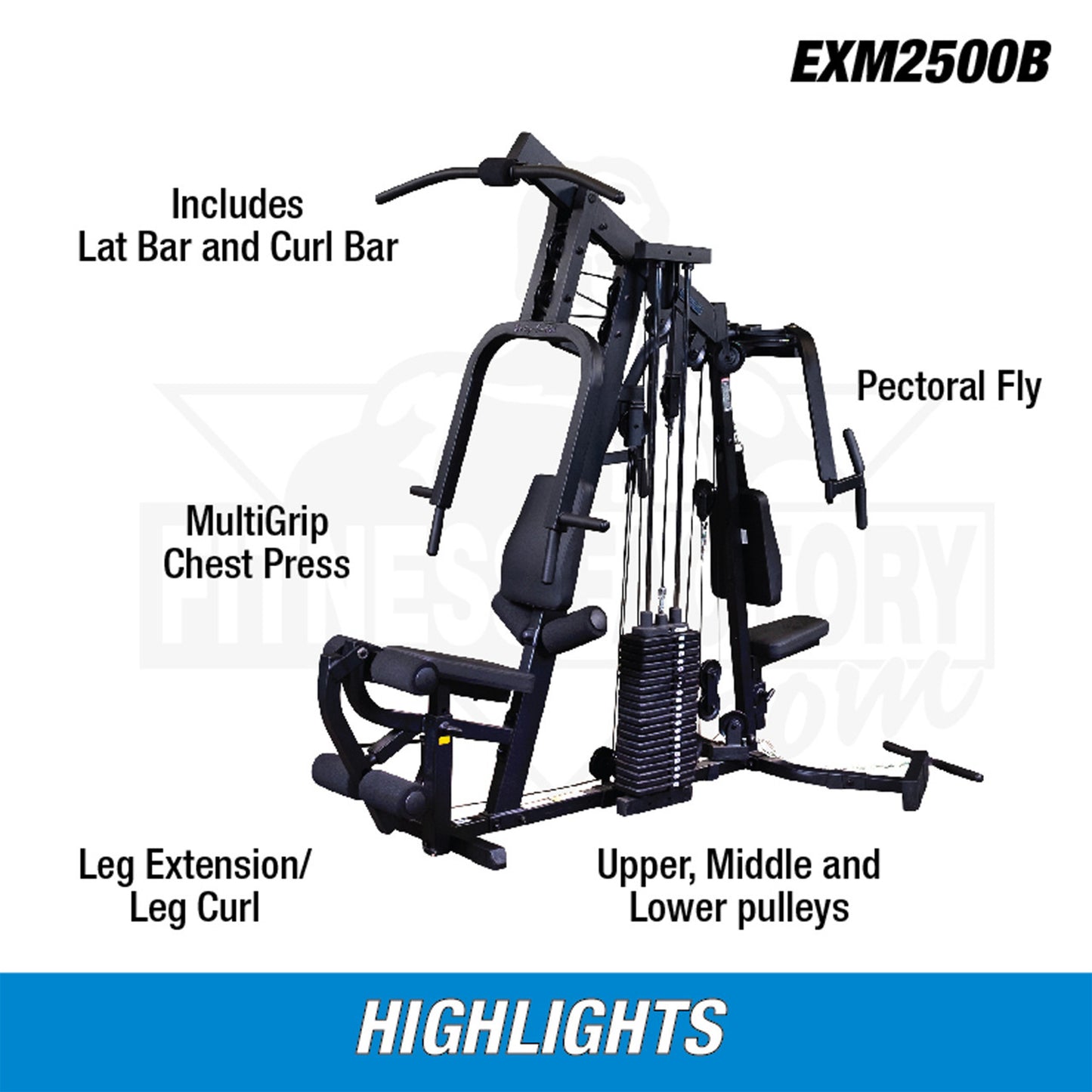 Body-Solid EXM2500 صالة الألعاب الرياضية المنزلية بدون تمرين ضغط الأرجل