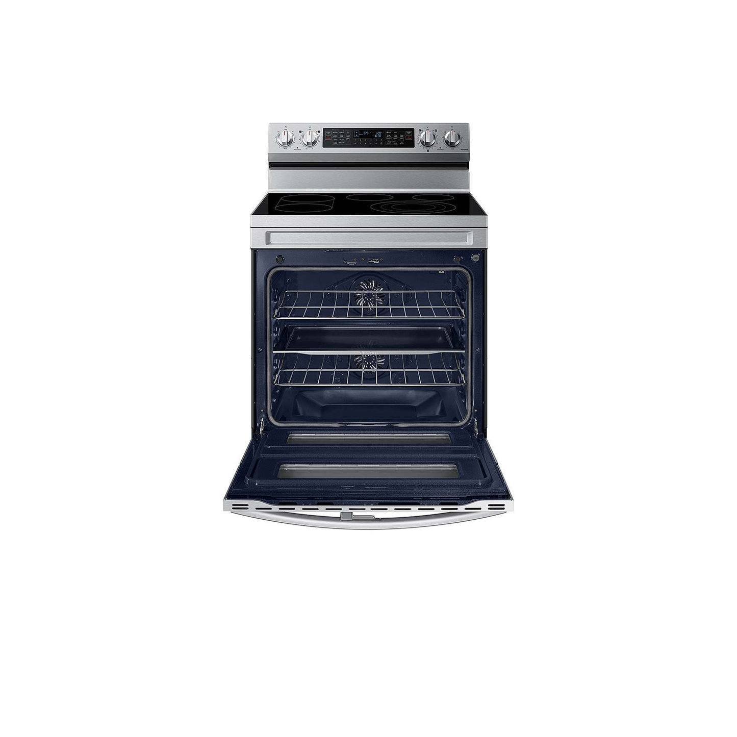 6.3 cu. ft. Smart Freestanding Electric Range with Flex Duo™, No-Preheat Air Fry & Griddle in Black Stainless Steel.