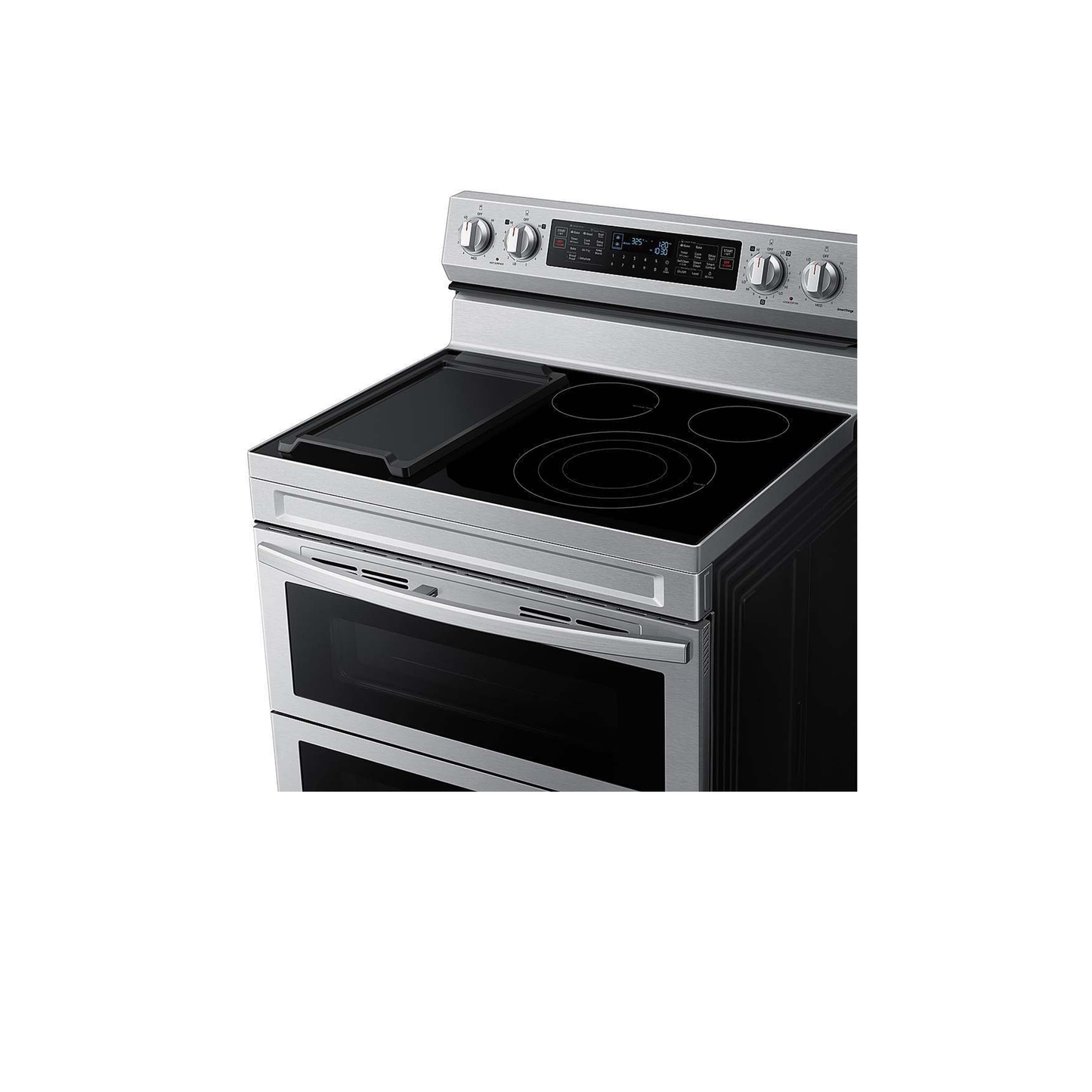 6.3 cu. ft. Smart Freestanding Electric Range with Flex Duo™, No-Preheat Air Fry & Griddle in Black Stainless Steel.