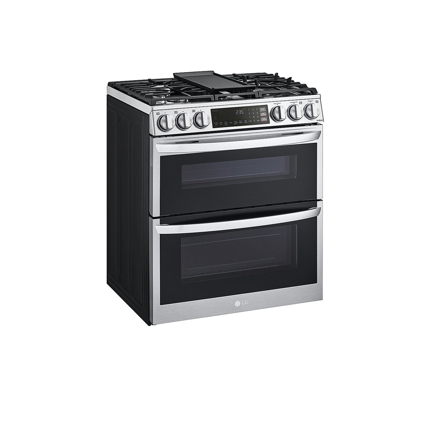 6.9 متر مكعب. قدم. نطاق منزلق لفرن الغاز المزدوج الذكي مع InstaView®، وProBake® Convection، وAir Fry، وAir Sous Vide 