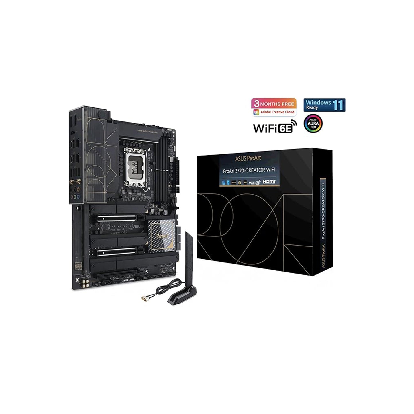 ASUS ProArt Z790-Creator WiFi 6E LGA 1700(Intel 14th,13th&12th Gen) ATX Content Creator Motherboard(PCIe 5.0,DDR5,2X Thunderbolt 4,10G&2.5G LAN,4xM.2/NVMe SSD,Front Panel USB 3.2 Gen2x2 Type-C).