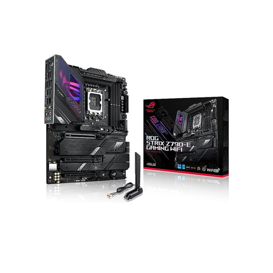 ASUS ROG Strix Z790-E Gaming WiFi 6E LGA 1700(Intel 14th,13th&amp;12th Gen) اللوحة الأم للألعاب ATX (PCIe 5.0، DDR5،18+1 مراحل طاقة، 2.5 جيجا بايت LAN، Thunderbolt 4,5xM.2، 1xPCIe 5.0 M.2، اللوحة الأمامية: منفذ USB 3.2) 