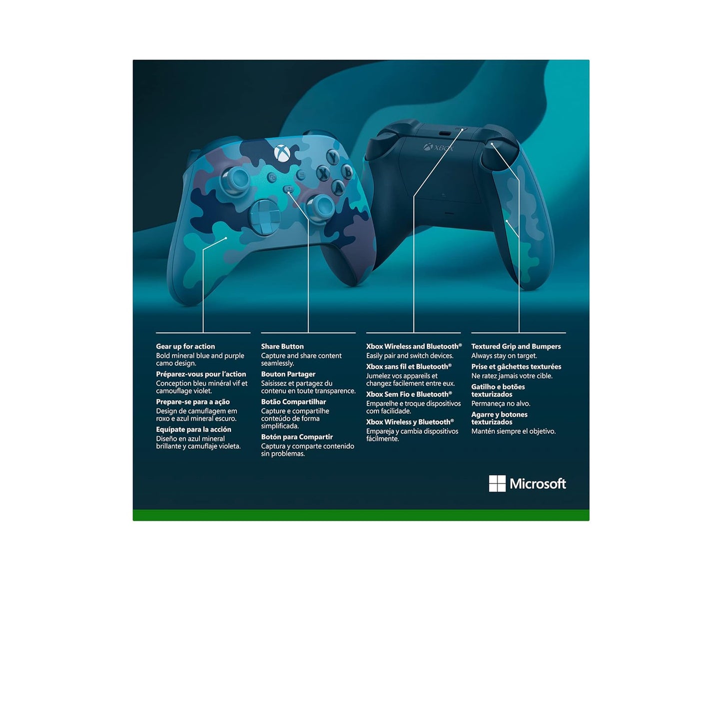 وحدة تحكم الألعاب اللاسلكية لإصدار خاص من Xbox - تمويه معدني - Xbox Series X|S وXbox One وWindows PC وAndroid وiOS 