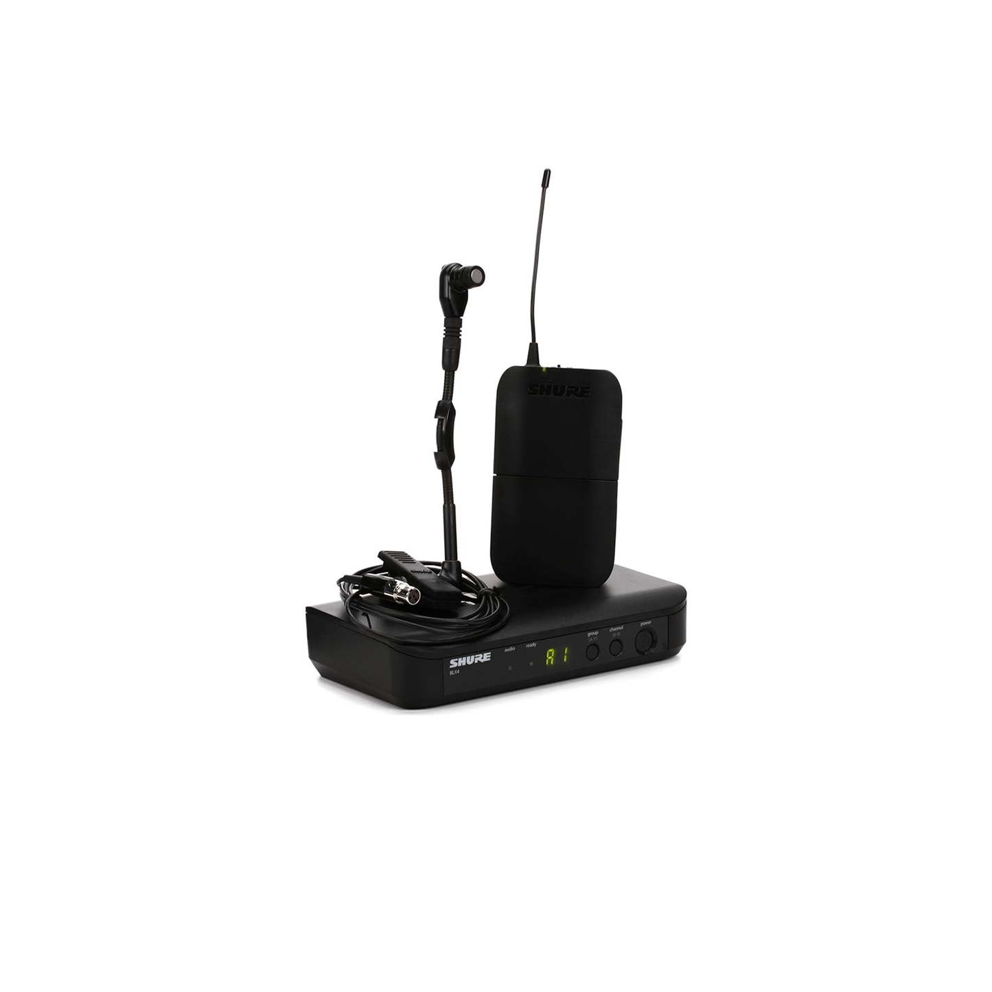 Shure BLX14/B98 UHF Wireless Microphone System - Perfect for Brass, Woodwinds, Percussion - 14-Hour Battery Life, 300 ft Range | Includes Clip-on Instrument Mic, Single Channel Receiver | H10 Band