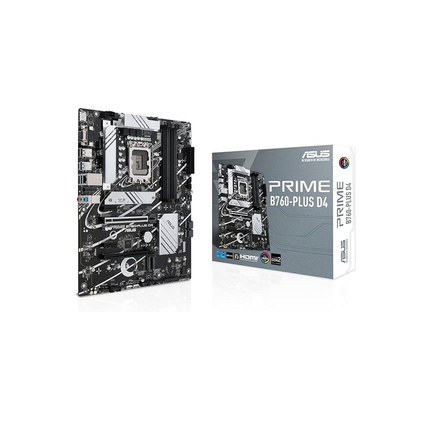 ASUS Prime B760-PLUS D4 Intel (13th and 12th Gen)LGA 1700 ATX motherboard PCIe 5.0,3xPCIe 4.0 M.2 slots,DDR4,2.5Gb LAN,DisplayPort,USB 3.2 Gen 2x2 Type-C,front USB 3.2 Gen 1 Type-C,Thunderbolt (USB4®)