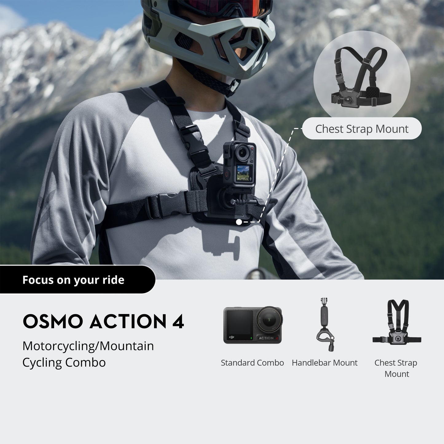 Osmo Action 4 Motorcycling/Mountain Cycling Combo