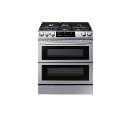 6.0 cu ft. Smart Slide-in Gas Range with Flex Duo™, Smart Dial & Air Fry in Black Stainless Steel.