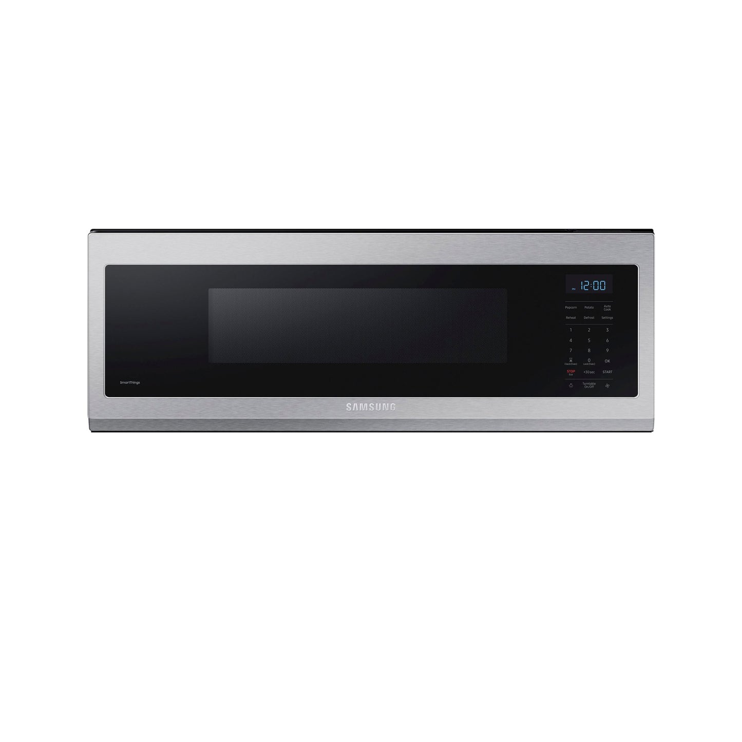 Samsung - 1.1 cu. ft. Smart SLIM Over-the-Range Microwave with 400 CFM Hood Ventilation, Wi-Fi & Voice Control - Stainless Steel.