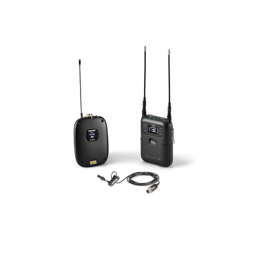 نظام Shure SLXD15/UL4B اللاسلكي الرقمي المحمول مع جهاز إرسال Bodypack SLXD1 وجهاز استقبال أحادي القناة SLXD5 وميكروفون UniPlex UL4B Cardioid Lavalier | نطاق G58 (470-514 ميجاهرتز) 