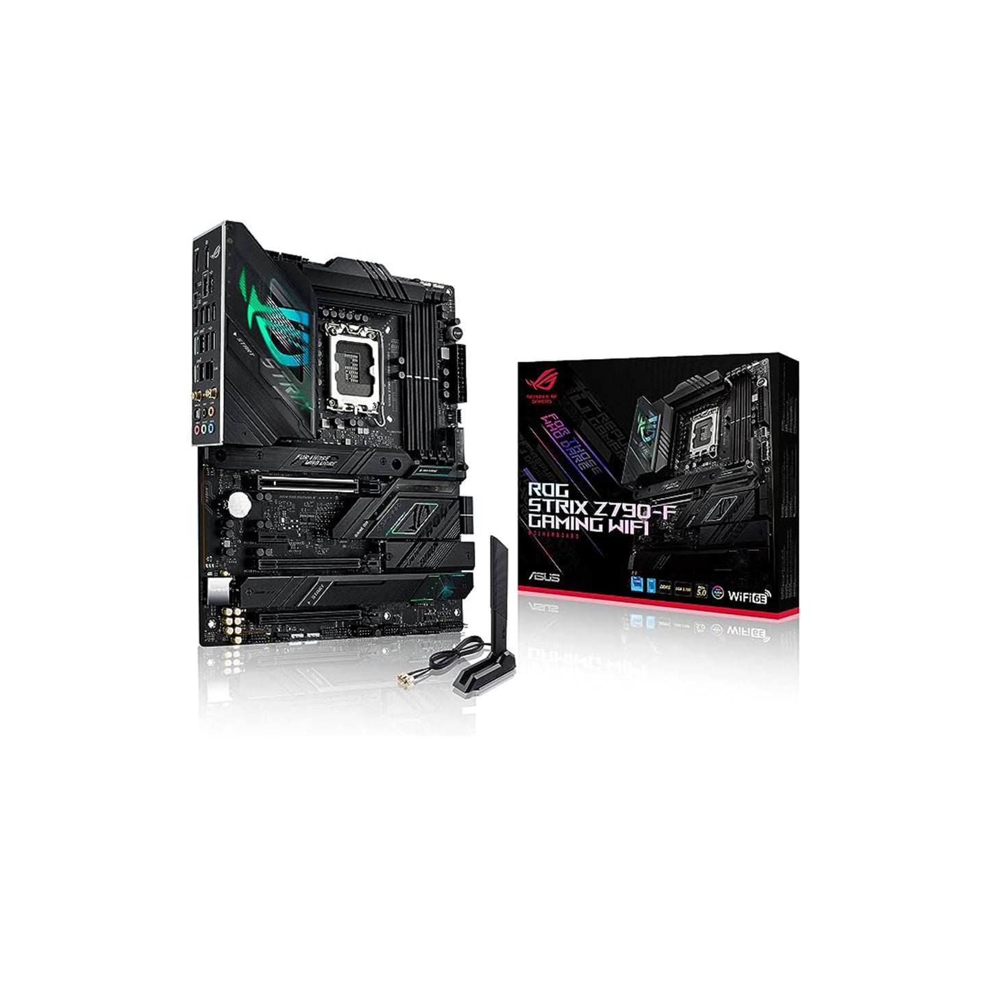 ASUS ROG Strix Z790-F Gaming WiFi 6E LGA 1700 (Intel 14th &amp; 13th &amp; 12th Gen) اللوحة الأم للألعاب ATX (16 + 1 مراحل طاقة، DDR5، أربع فتحات M.2، PCIe 5.0، WiFi 6E، USB 3.2 Gen 2x2 Type-C مع PD 3.0 حتى 30 واط) 