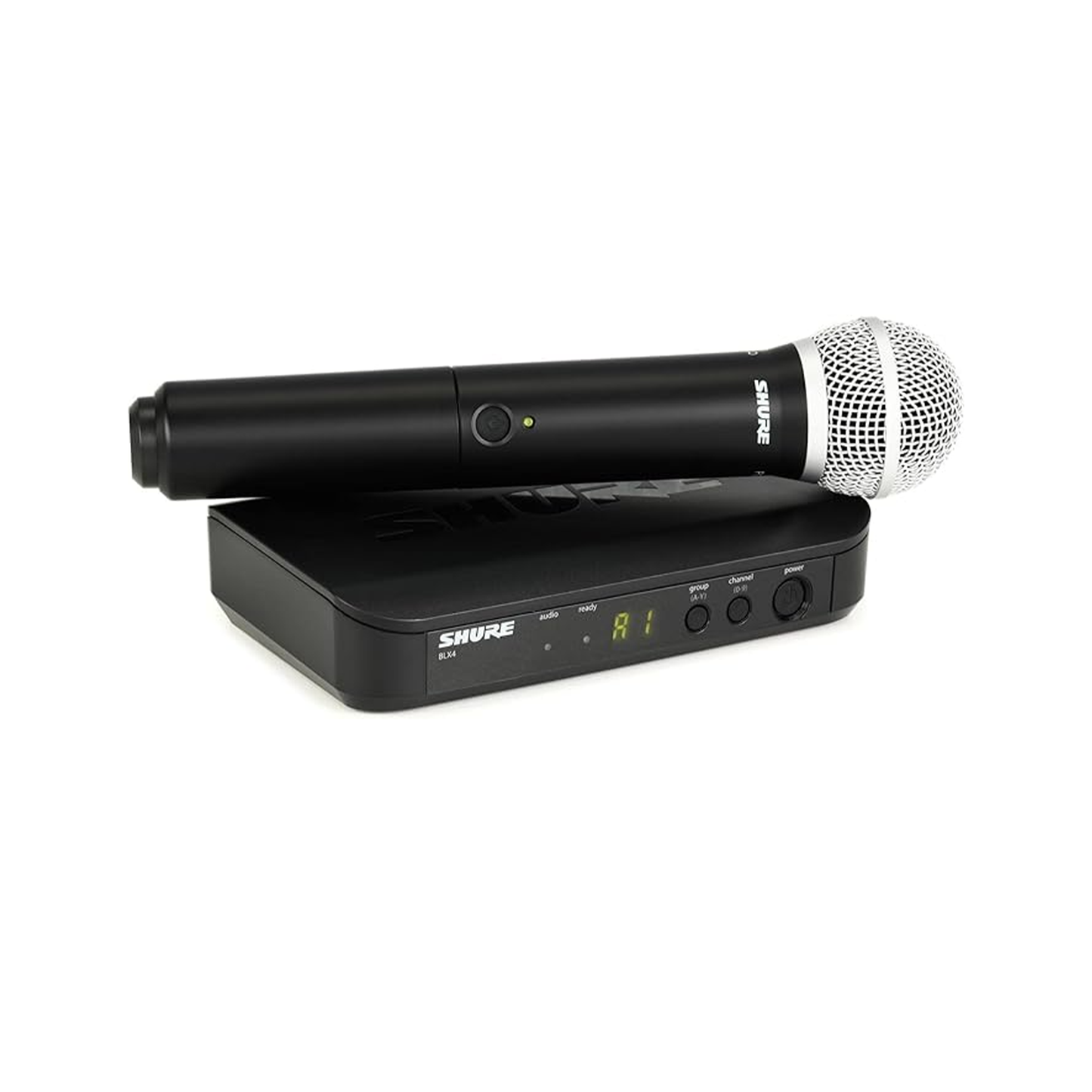 Shure BLX24/PG58 UHF Wireless Microphone System - Perfect for Church, Karaoke, Vocals - 14-Hour Battery Life, 300 ft Range | Includes PG58 Handheld Vocal Mic, Single Channel Receiver | H10 Band