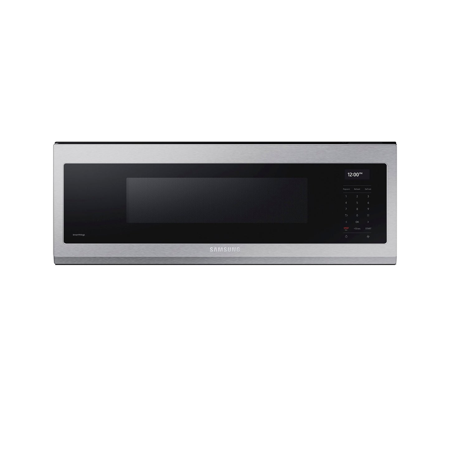 Samsung - 1.1 cu. ft. Smart SLIM Over-the-Range Microwave with 550 CFM Hood Ventilation, Wi-Fi & Voice Control - Stainless Steel.