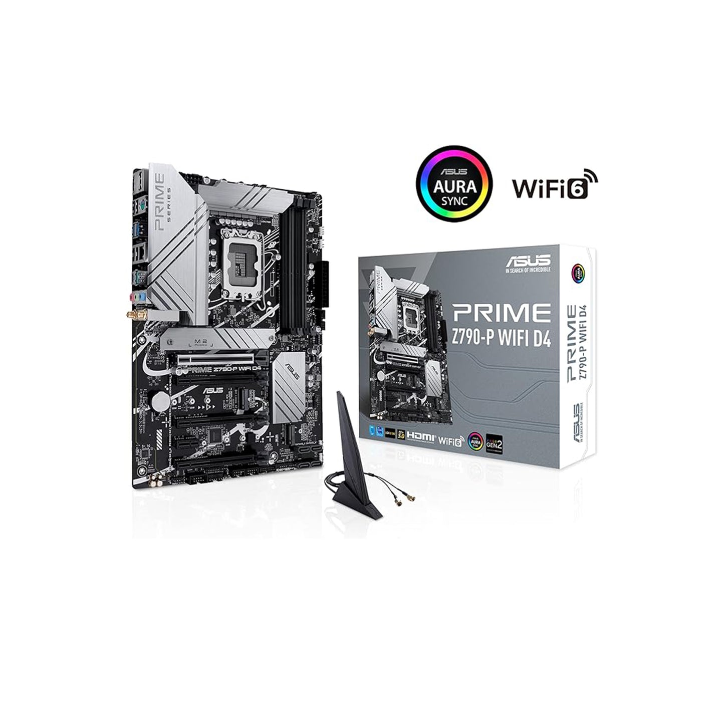 ASUS Prime Z790-P WiFi D4 LGA 1700 (Intel 14th، 12th، 13th Gen) اللوحة الأم ATX (PCIe 5.0، DDR4،14+1DrMOS، 3x M.2، WiFi 6، Bluetooth v5.2، 2.5Gb LAN، اللوحة الأمامية USB 3.2 Gen 2 USB من النوع C، Thunderbolt 4/USB4) 