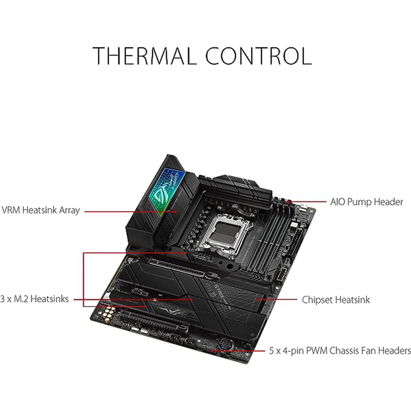 ASUS ROG Strix X670E-F Gaming WIFI6E مقبس AM5 (LGA 1718) Ryzen 7000 Gaming Motherboard (PCIe 5.0، DDR5،16 + 2 مراحل طاقة، أربع فتحات M.2 مع مبددات حرارة، USB 3.2 Gen 2x2، AI Cooling II، وAura Sync ) 
