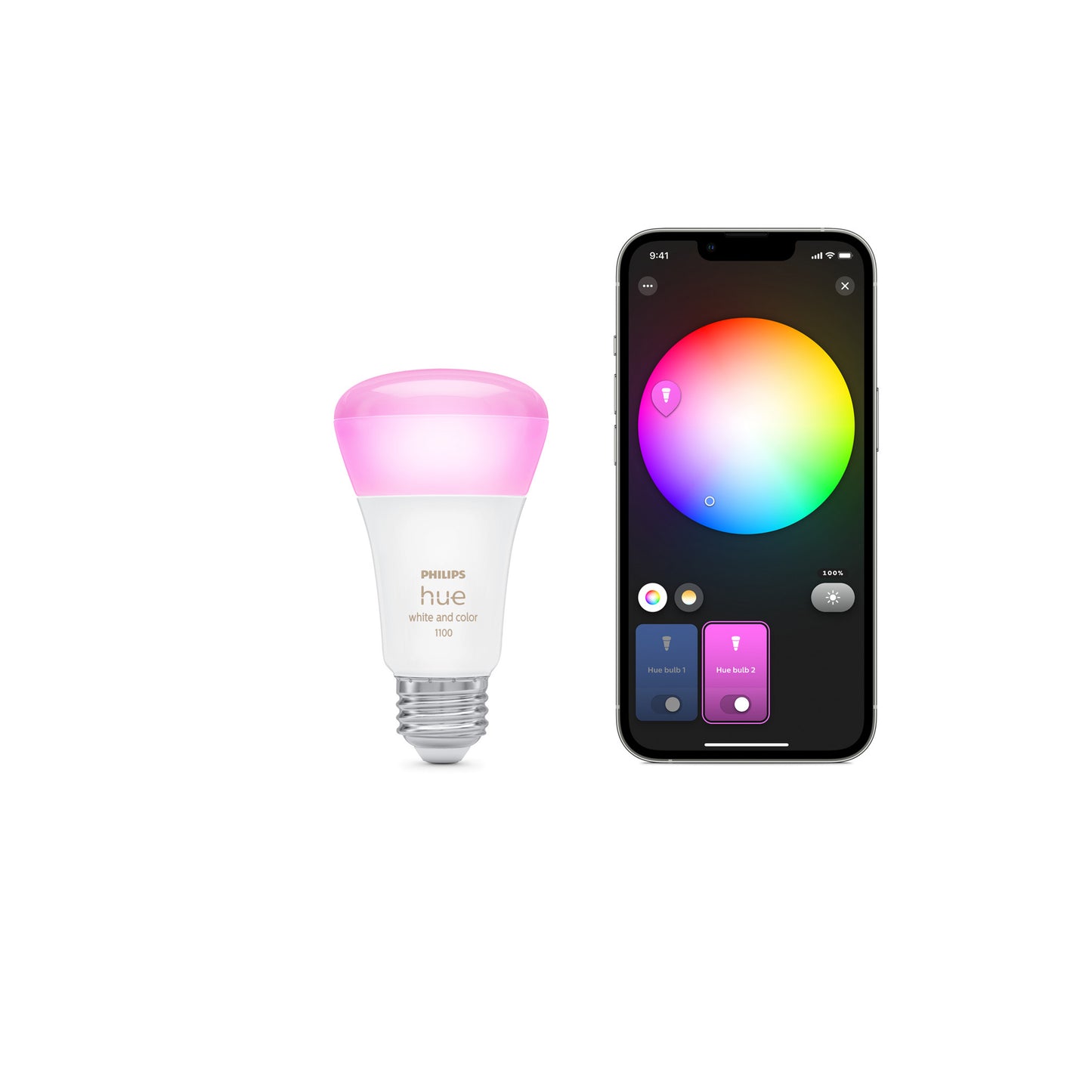 مجموعة أدوات التشغيل الذكية LED من Philips Hue White and Color Ambiance A19 Bluetooth 75W 