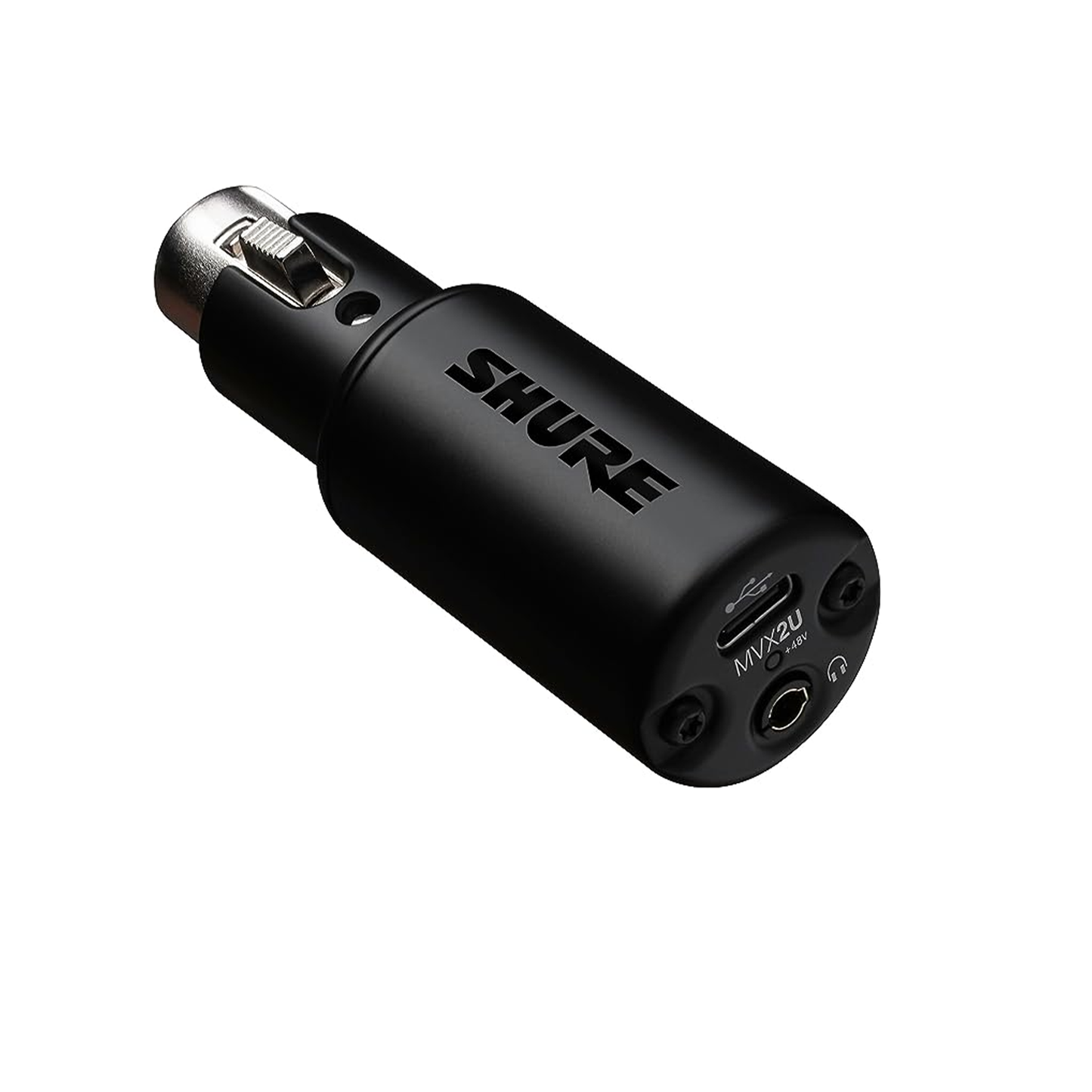 Shure MVX2U XLR-to-USB Digital Interface with Headphone Jack, Integrated Pre-amp with 60dB Gain Control, Zero-Latency Monitoring, 48V Phantom Power, ShurePlus Desktop App, 1m USB-C Cable