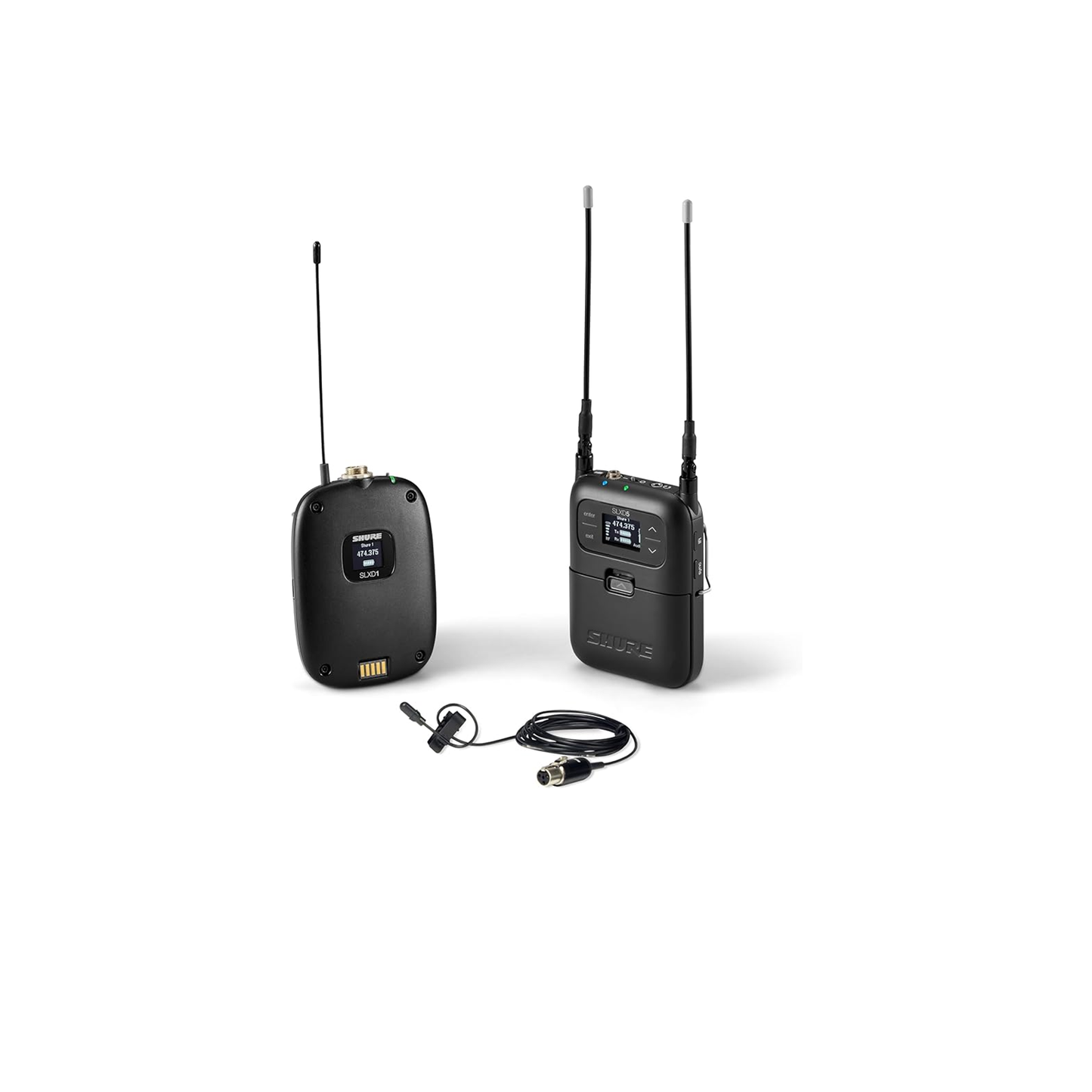 نظام Shure SLXD15/WL85 اللاسلكي الرقمي المحمول مع جهاز إرسال SLXD1 Bodypack وجهاز استقبال أحادي القناة SLXD5 وميكروفون WL185 Cardioid Lavalier | نطاق G58 (470-514 ميجاهرتز) 