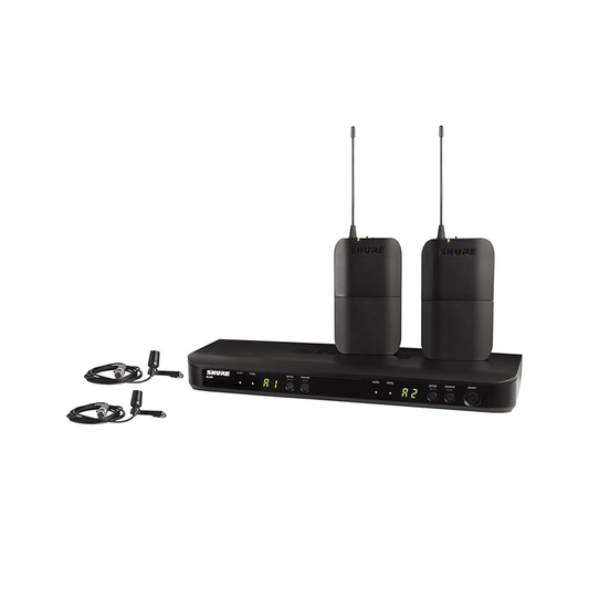 Shure BLX188/CVL UHF Wireless Microphone System - Perfect for Interviews, Presentations, Theater - 14-Hour Battery Life, 300 ft Range | Includes (2) Lavalier Mics, Dual Channel Receiver | H10 Band