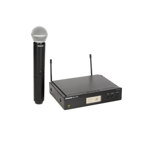 Shure BLX24R/SM58 UHF Wireless Microphone System - Perfect for Church, Karaoke, Vocals - 14-Hour Battery Life, 300 ft Range | SM58 Handheld Vocal Mic, Single Channel Rack Mount Receiver | H9 Band