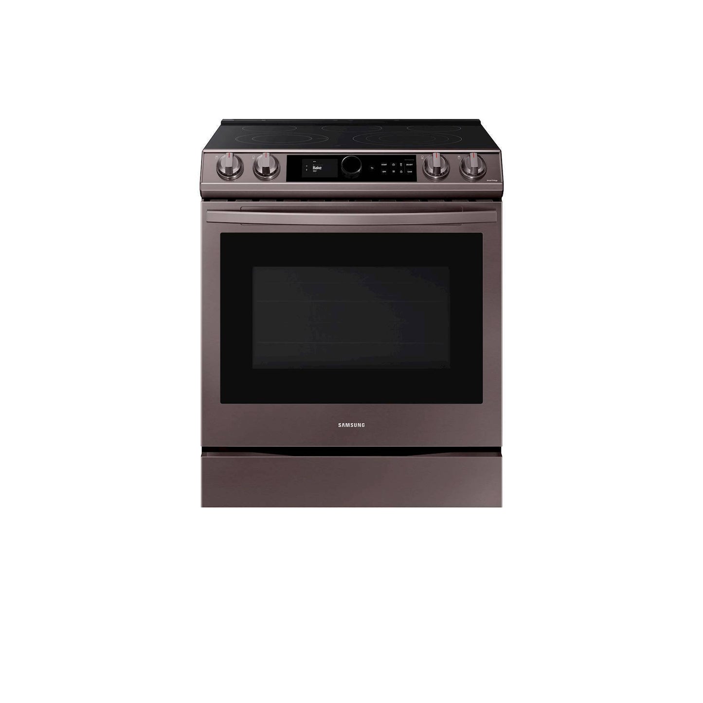 6.3 cu ft. Smart Slide-in Electric Range with Smart Dial & Air Fry in Black Stainless Steel.