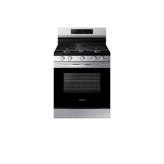 6.0 cu. ft. Smart Freestanding Gas Range with Integrated Griddle in Stainless Steel.