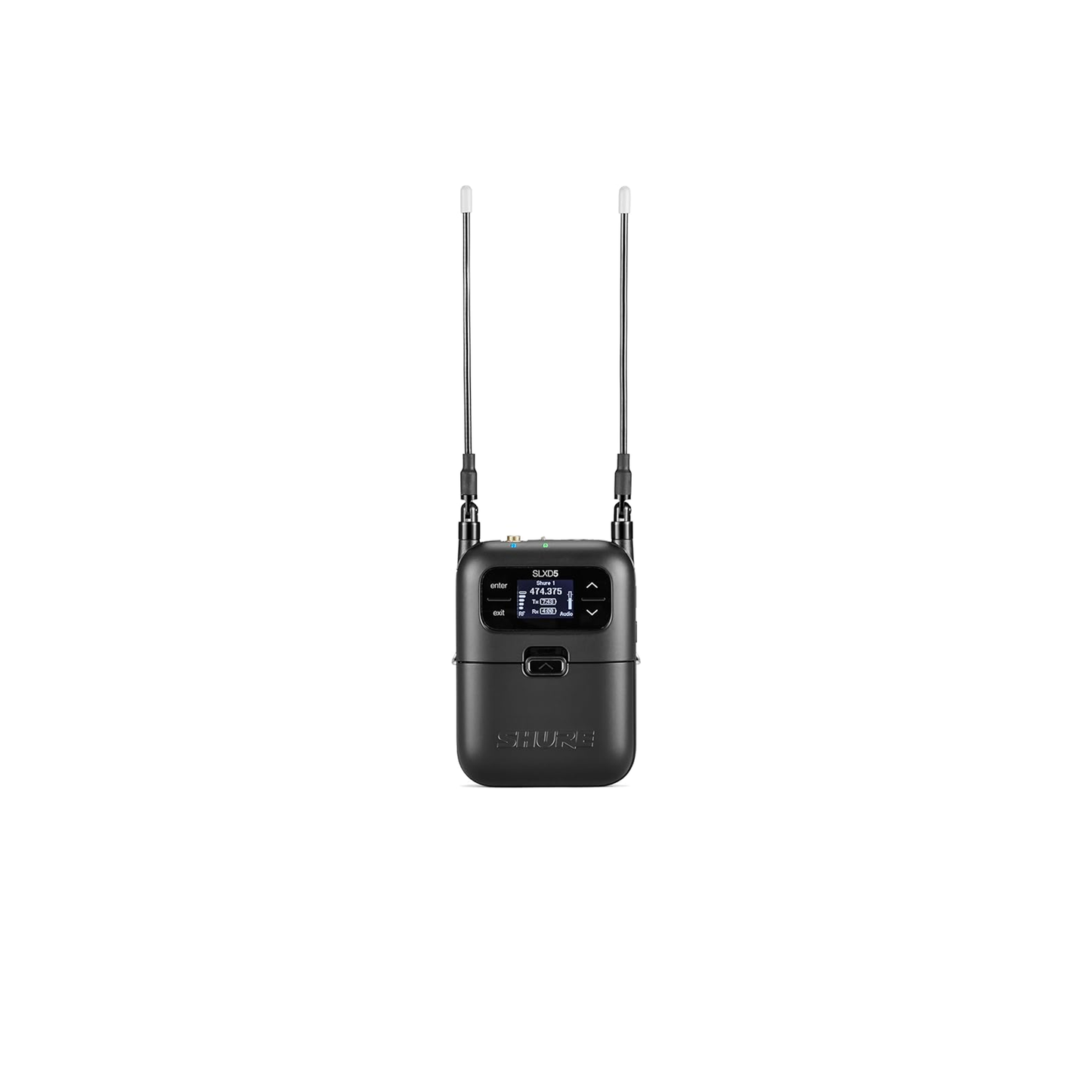 جهاز استقبال لاسلكي رقمي محمول من Shure SLXD5 - وضوح صوت 24 بت، UHF طويل المدى، وضع ميكروفون متعدد - مثالي لاستخدام الكاميرا، مزامنة الأشعة تحت الحمراء، يتضمن بطاريات AA وحقيبة حمل | نطاق J52 (558-616 ميجاهرتز) 