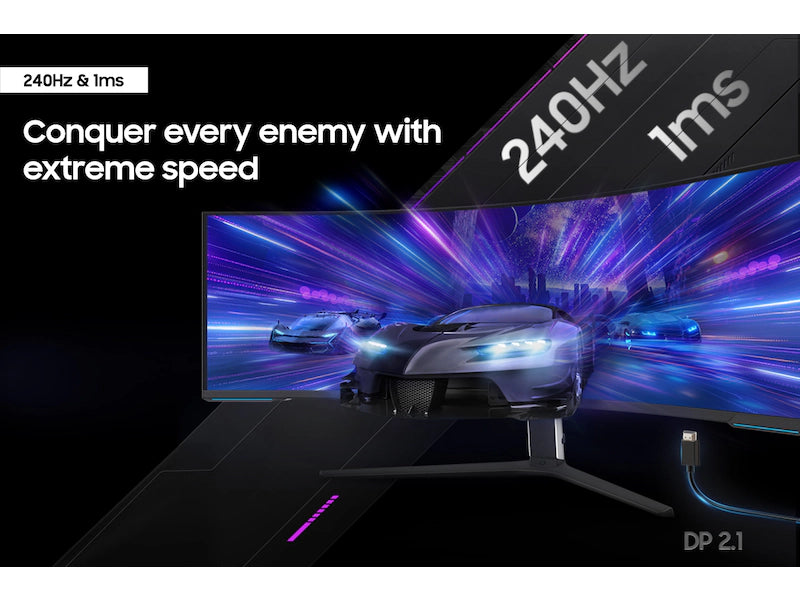 شاشة أوديسي نيو G9 مقاس 57 بوصة بتقنية 4K UHD Quantum Mini-LED 240 هرتز 1 مللي ثانية (GtG) HDR 1000 منحنية للألعاب 