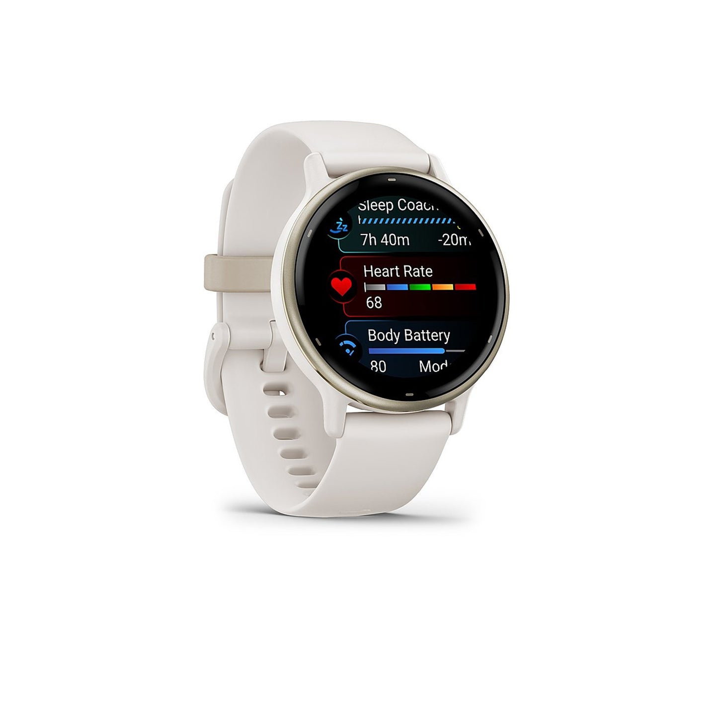 Garmin - vívoactive 5 GPS Smartwatch 42 mm Fiber-reinforced polymer - Gold Aluminum and Ivory