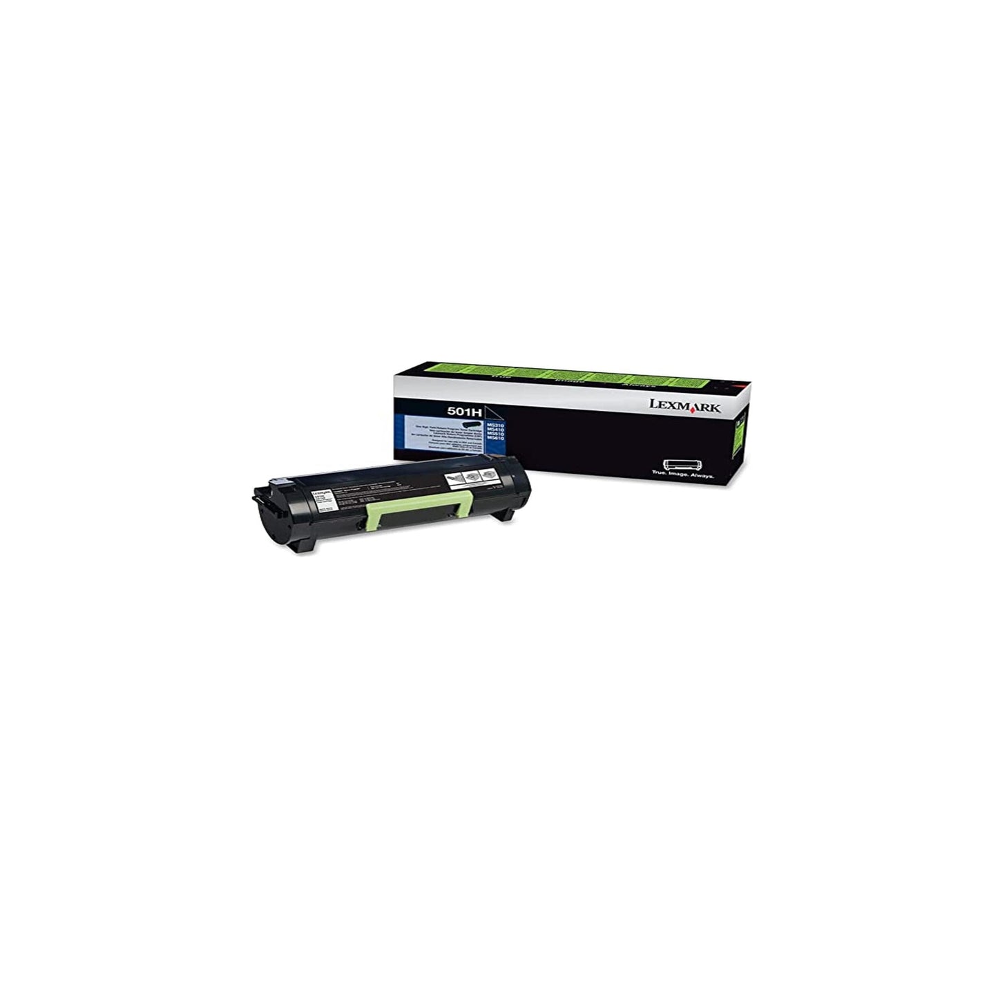 خرطوشة حبر Lexmark 50F1H00 501H MS 310 410 510 610 (أسود) في عبوة البيع بالتجزئة، حبر أسود، صغير 