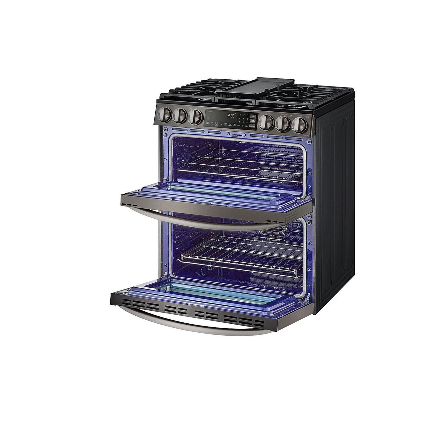 6.9 متر مكعب. قدم. نطاق منزلق لفرن الغاز المزدوج الذكي مع InstaView®، وProBake® Convection، وAir Fry، وAir Sous Vide 