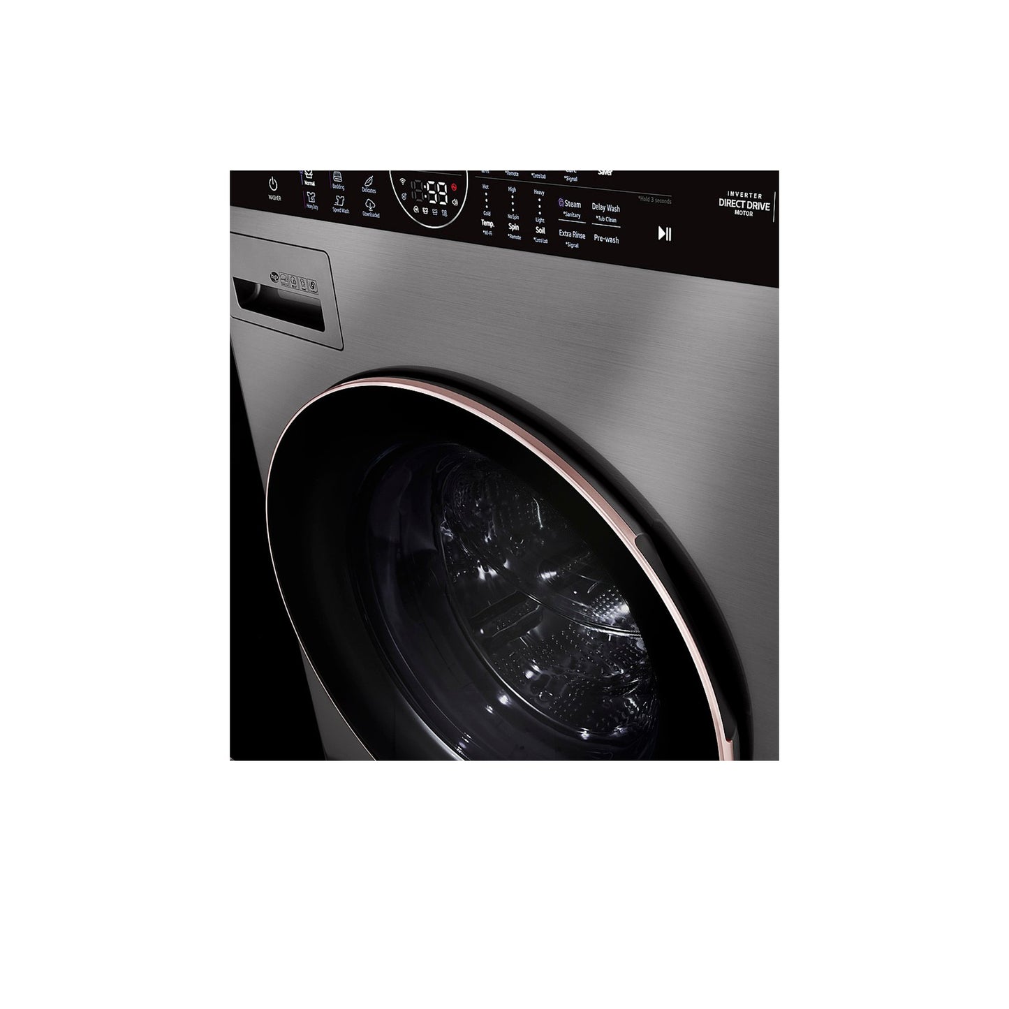 وحدة واحدة تحميل أمامي LG WashTower™ مع التحكم المركزي™ 4.5 متر مكعب. قدم غسالة و 7.4 متر مكعب. قدم مجفف كهربائي 