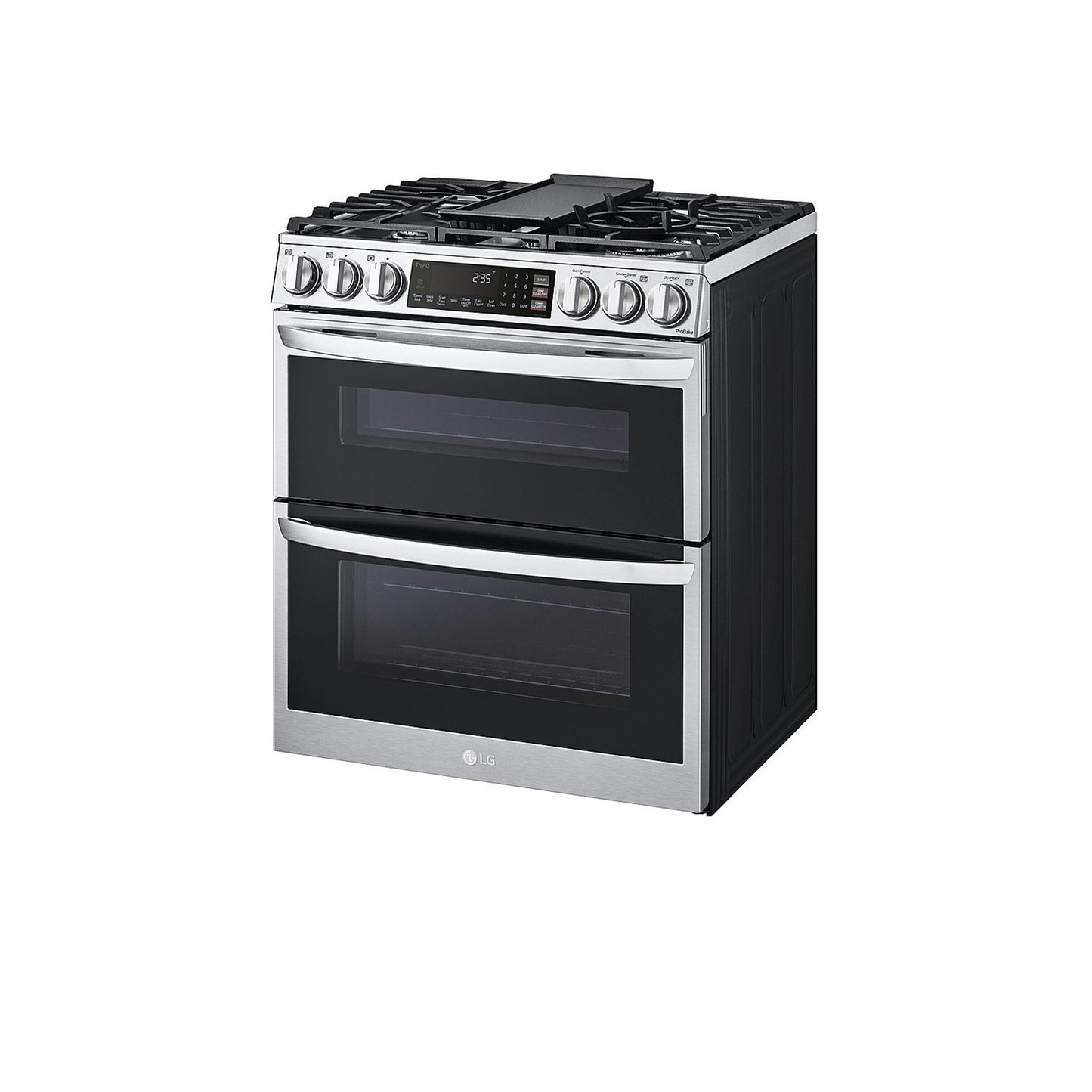 6.9 متر مكعب. قدم. نطاق منزلق لفرن الغاز المزدوج الذكي مع InstaView®، وProBake® Convection، وAir Fry، وAir Sous Vide 