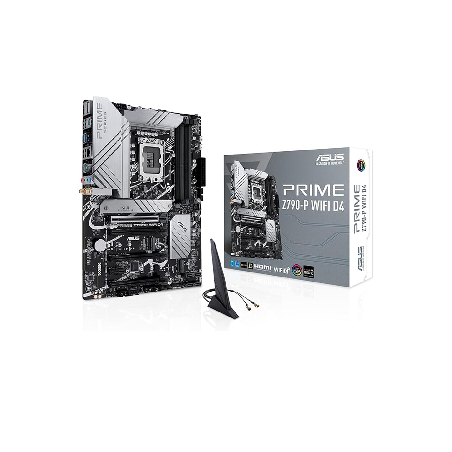 ASUS Prime Z790-P WiFi D4 LGA 1700 (Intel 14th، 12th، 13th Gen) اللوحة الأم ATX (PCIe 5.0، DDR4،14+1DrMOS، 3x M.2، WiFi 6، Bluetooth v5.2، 2.5Gb LAN، اللوحة الأمامية USB 3.2 Gen 2 USB من النوع C، Thunderbolt 4/USB4) 