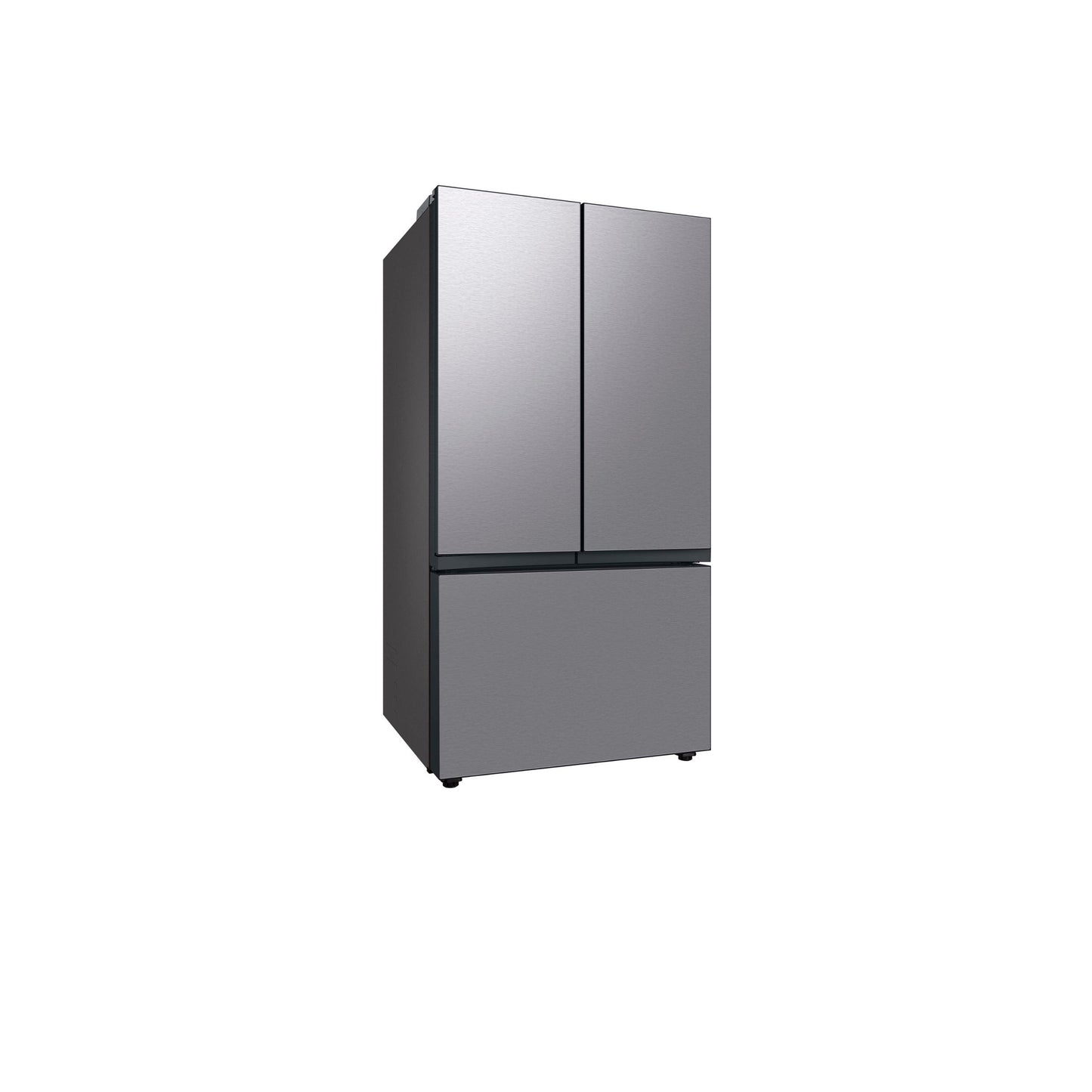 ثلاجة مخصصة بباب فرنسي بثلاثة أبواب (30 قدمًا مكعبًا) مزودة بمركز المشروبات™ من الفولاذ المقاوم للصدأ. 