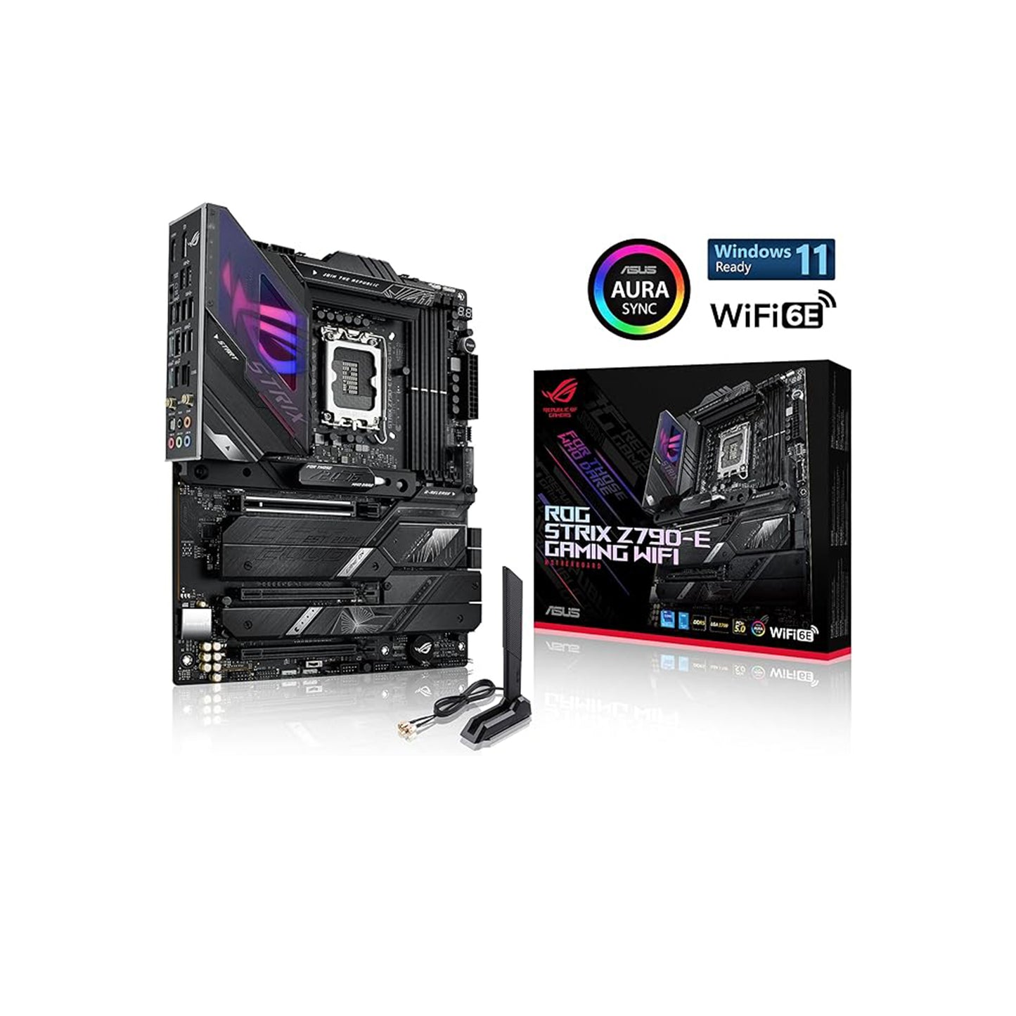 ASUS ROG Strix Z790-E Gaming WiFi 6E LGA 1700(Intel 14th,13th&amp;12th Gen) اللوحة الأم للألعاب ATX (PCIe 5.0، DDR5،18+1 مراحل طاقة، 2.5 جيجا بايت LAN، Thunderbolt 4,5xM.2، 1xPCIe 5.0 M.2، اللوحة الأمامية: منفذ USB 3.2) 