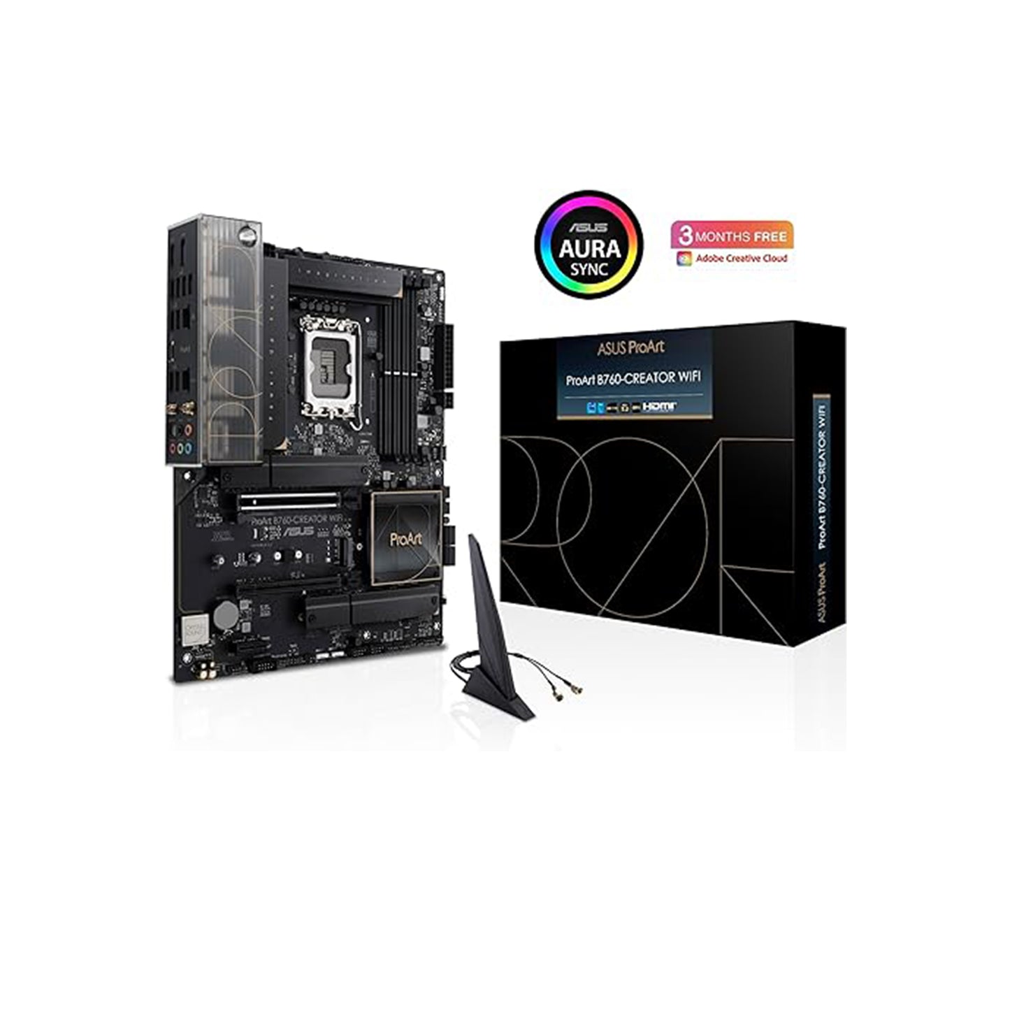 ASUS ProArt B760-CREATOR WiFi 6 Intel LGA 1700(13th and 12th Gen)content creator motherboard,DDR5,PCIe 5.0, 3xM.2 slots, 2.5 Gb & 1 Gb LAN,USB 3.2 Gen 2x2 Type-C front-panel, Thunderbolt(USB4®) header