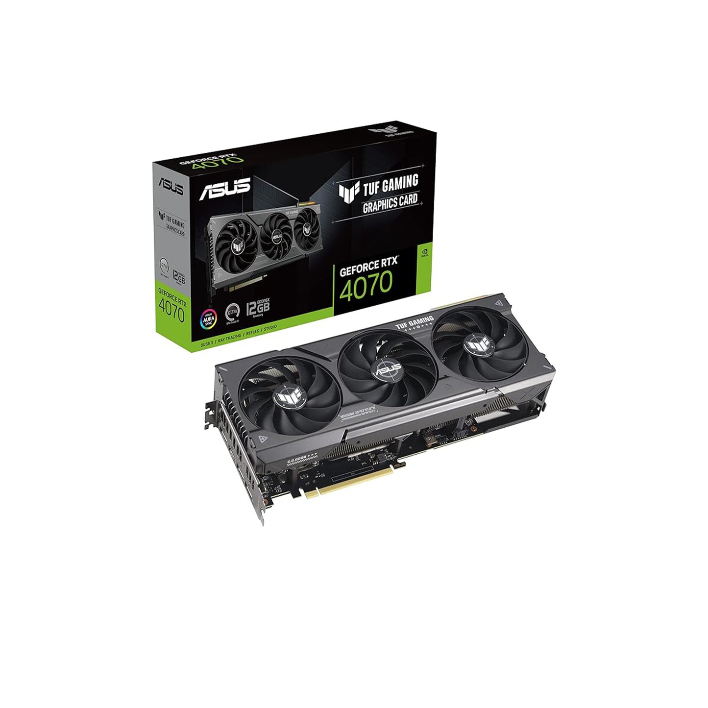بطاقة رسومات الألعاب ASUS TUF Gaming NVIDIA GeForce RTX™ 4070 (PCIe 4.0، 12GB GDDR6X، HDMI 2.1، DisplayPort 1.4a) 