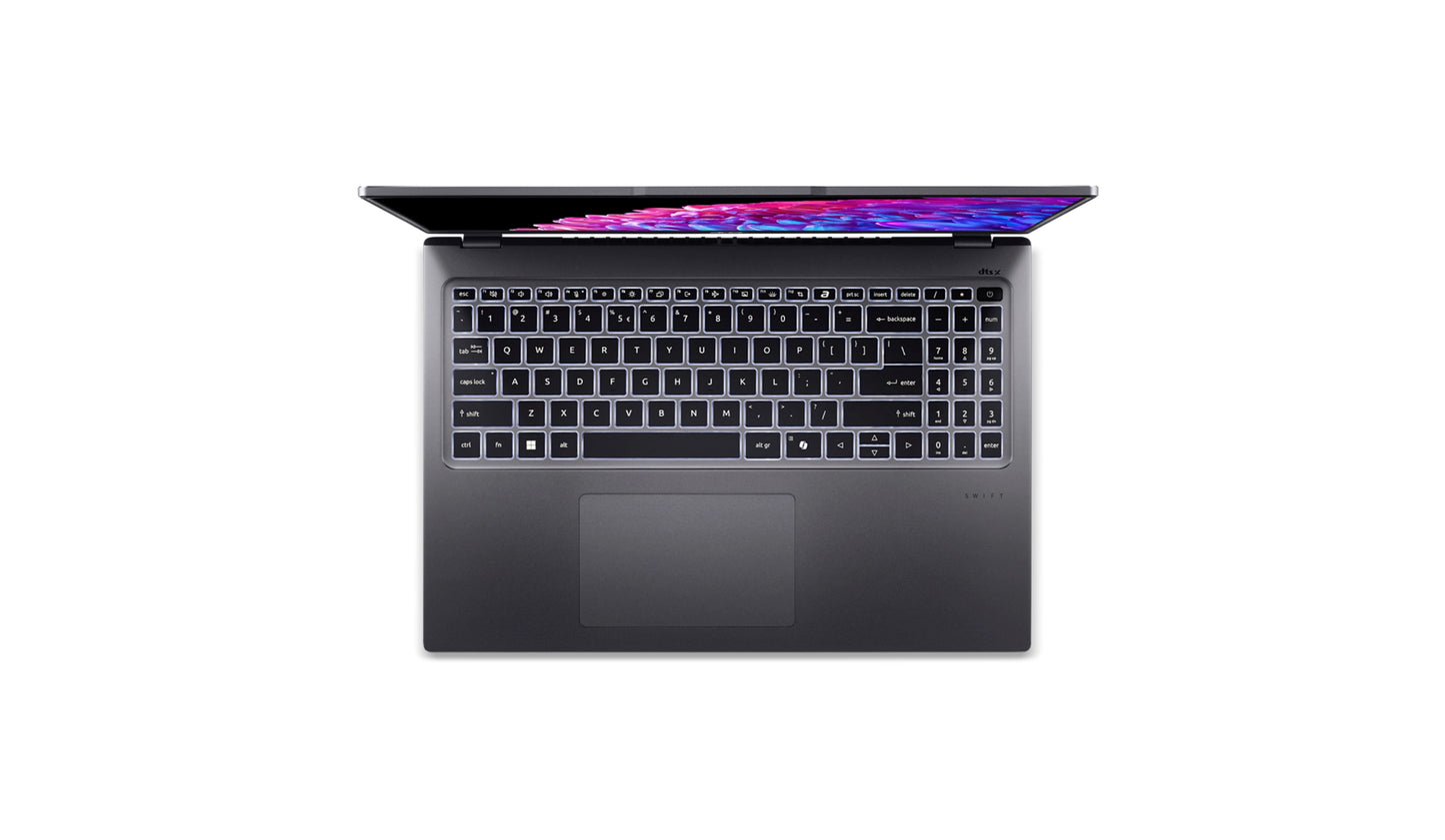 Swift Go Laptop, Intel® Core™ Ultra 9 185H processor Hexadeca-core 2.30 GHz, 32 GB RAM, 1 TB SSD.