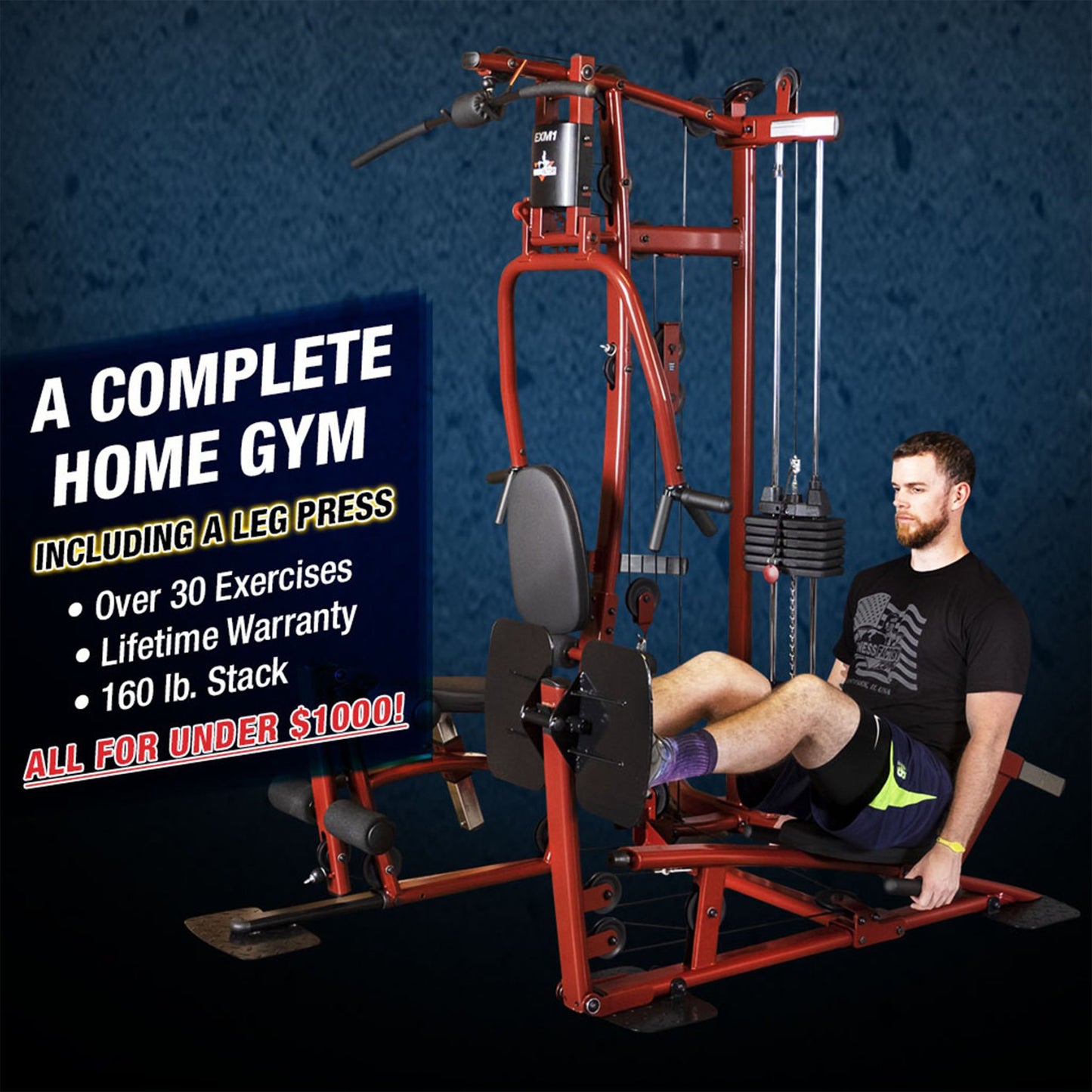 EXM1LPS Home Gym with Leg Press, Built by Body-Solid Exclusively for Fitness Factory