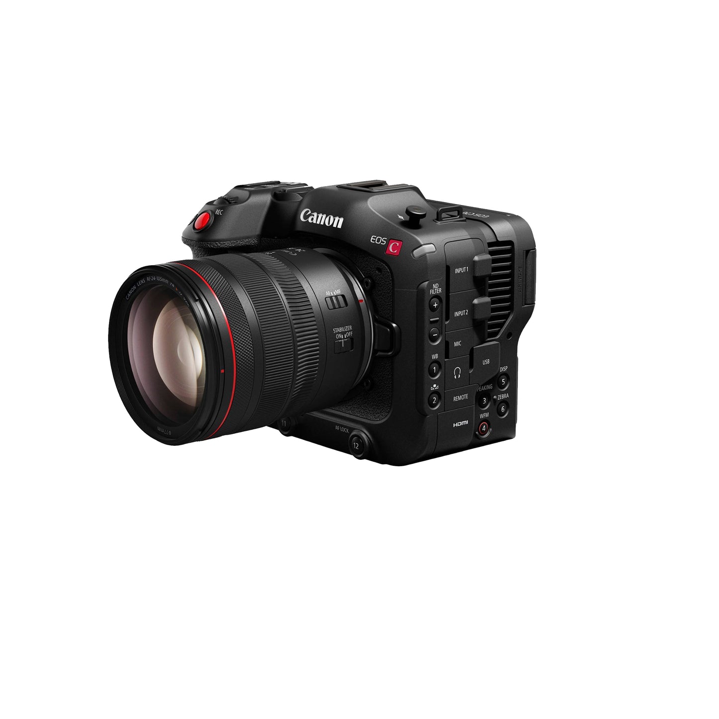 كاميرا كانون - EOS C70 4K سينما فيديو بدون مرآة مع عدسة RF 24-105mm f/4 L IS USM - أسود. 