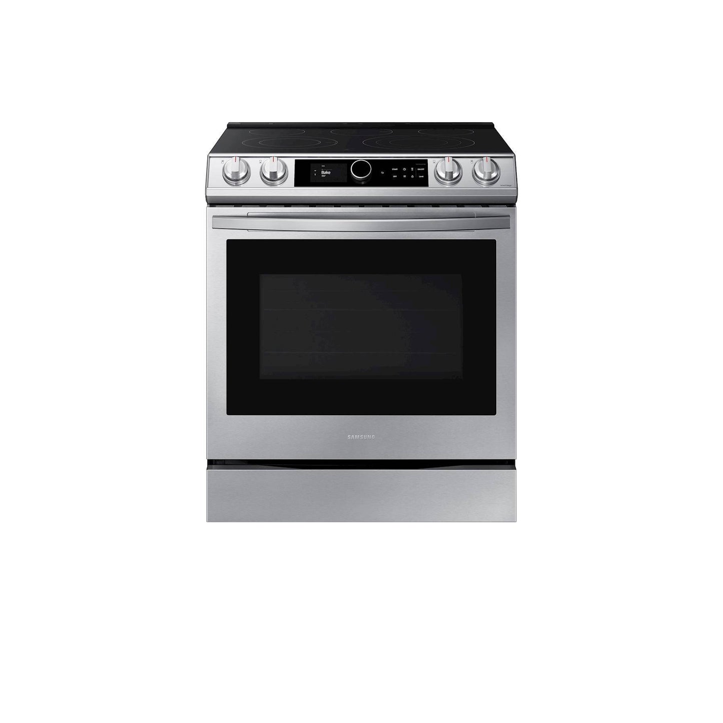 6.3 cu ft. Smart Slide-in Electric Range with Smart Dial & Air Fry in Black Stainless Steel.