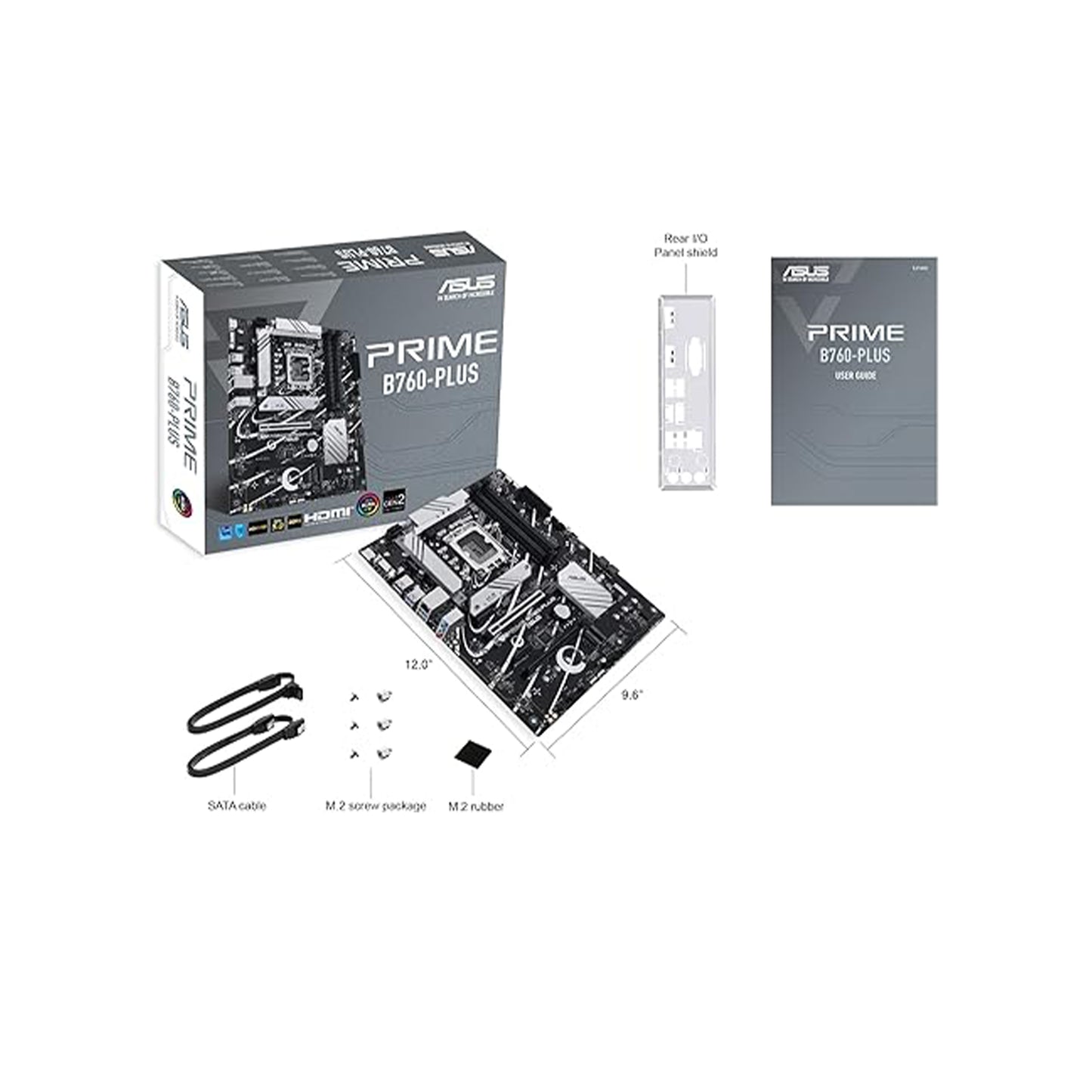 ASUS Prime B760-PLUS Intel B760(13th and 12th Gen) LGA1700 ATX Motherboard PCIe 5.0,DDR5,3X PCIe 4.0 M.2 Slots,2.5Gb LAN, DP,HDMI,USB 3.2 Gen 2x2 Type-C,Front USB 3.2 Gen 1 Type-C,Thunderbolt (USB4)