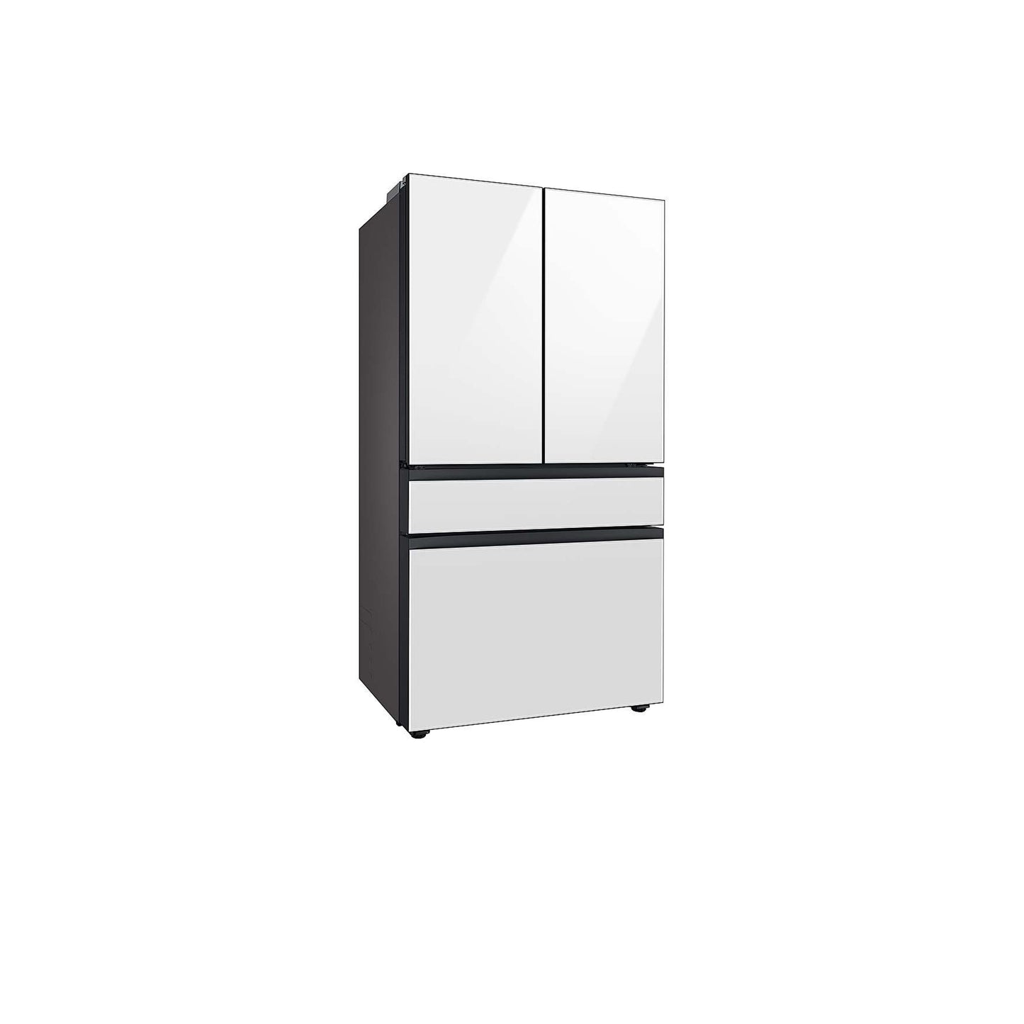 Bespoke 4-Door French Door Refrigerator (29 cu. ft.) – with Family Hub™ Panel in White Glass – (with Customizable Door Panel Colors) in White Glass