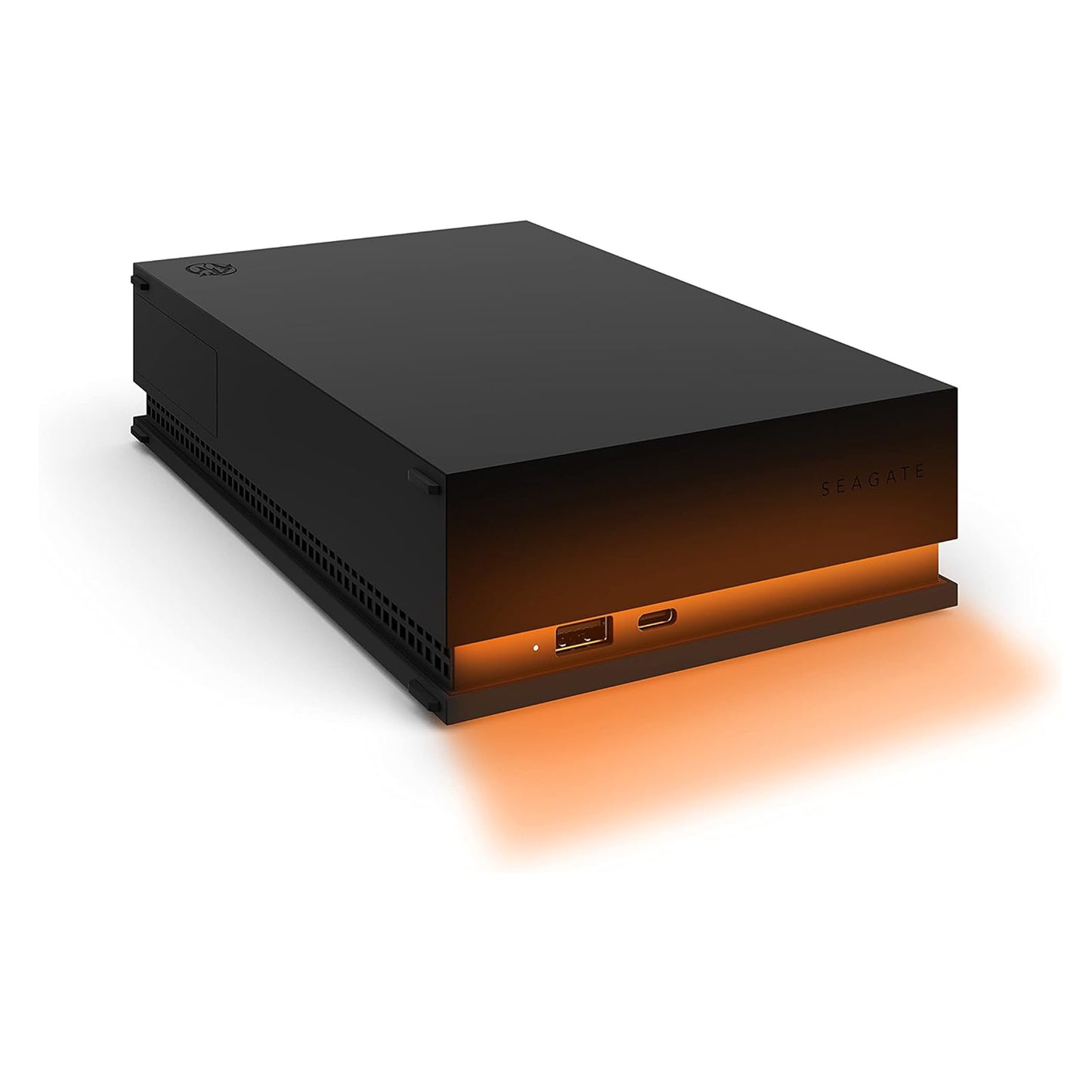 محرك الأقراص الصلبة الخارجي Seagate FireCuda Gaming Hub HDD 8 تيرابايت - USB 3.2، إضاءة LED RGB قابلة للتخصيص، USB مزدوج للأمام للكمبيوتر المكتبي مع خدمات الإنقاذ (STKK8000400) 