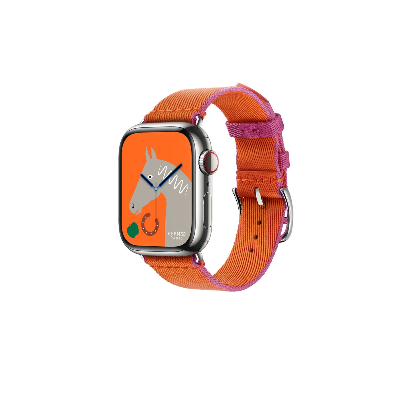 ساعة Apple Watch Hermès - جولة واحدة مقاس 45 ملم من نسيج قطني طويل 