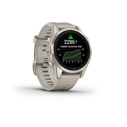 Garmin - epix Pro (Gen 2) Sapphire Edition 42mm Fiber-Reinforced Polymer - Soft Gold with Light Sand Band